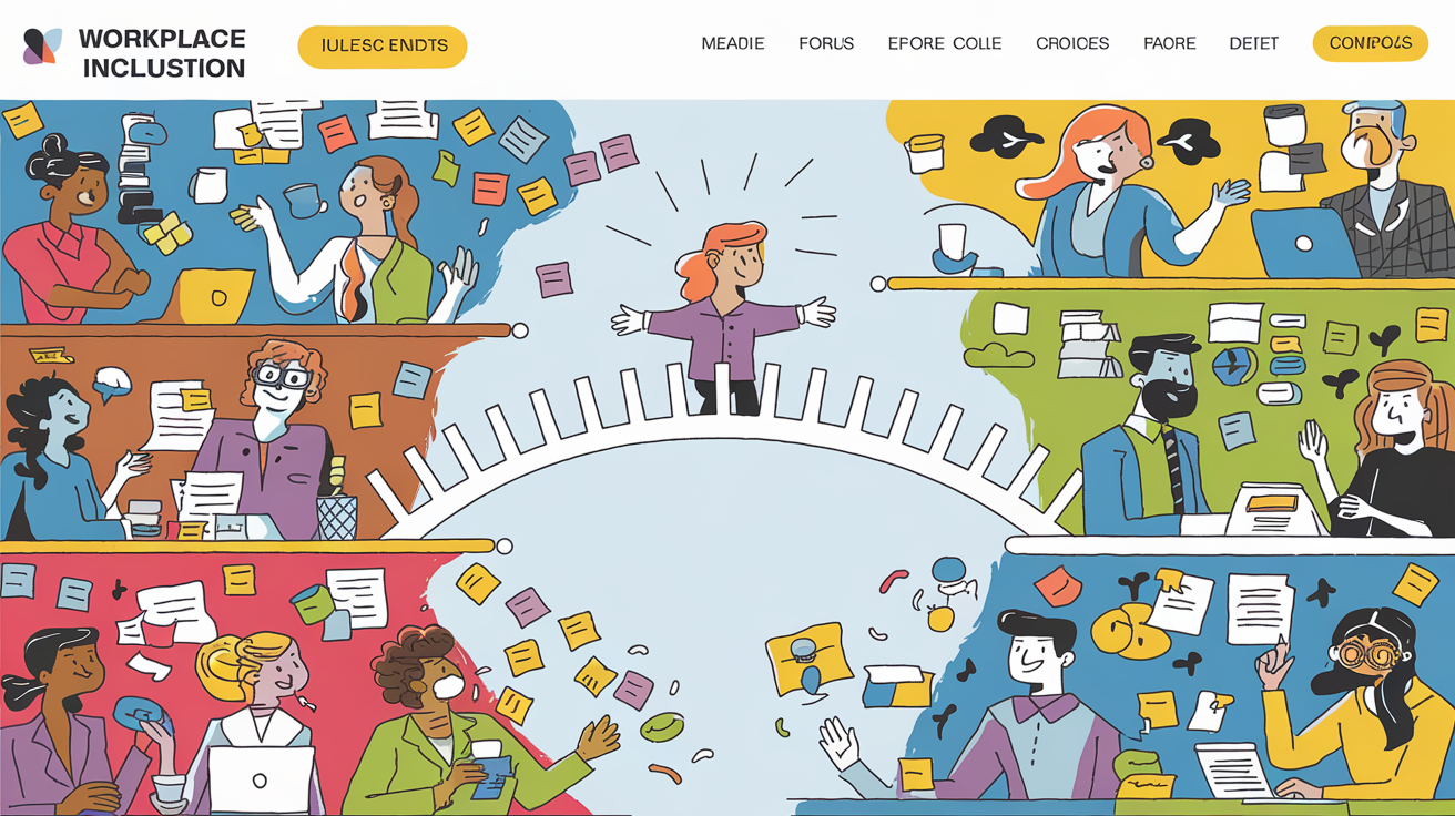 Illustration inclusion bordel organisé solution simple entreprise handicap